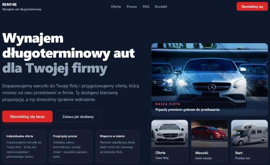 Podgląd realizacji - branża wynajmu aut